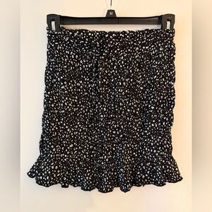 URBAN Romantics Black and White Smocked Mini Skirt